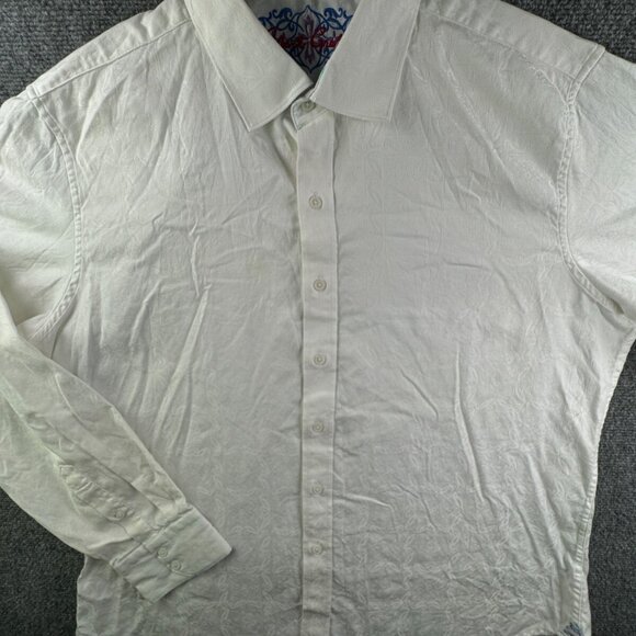 Robert Graham White Long Sleeve Button Up Shirt Men Size 2XL Floral Classic Fit - Picture 2 of 16